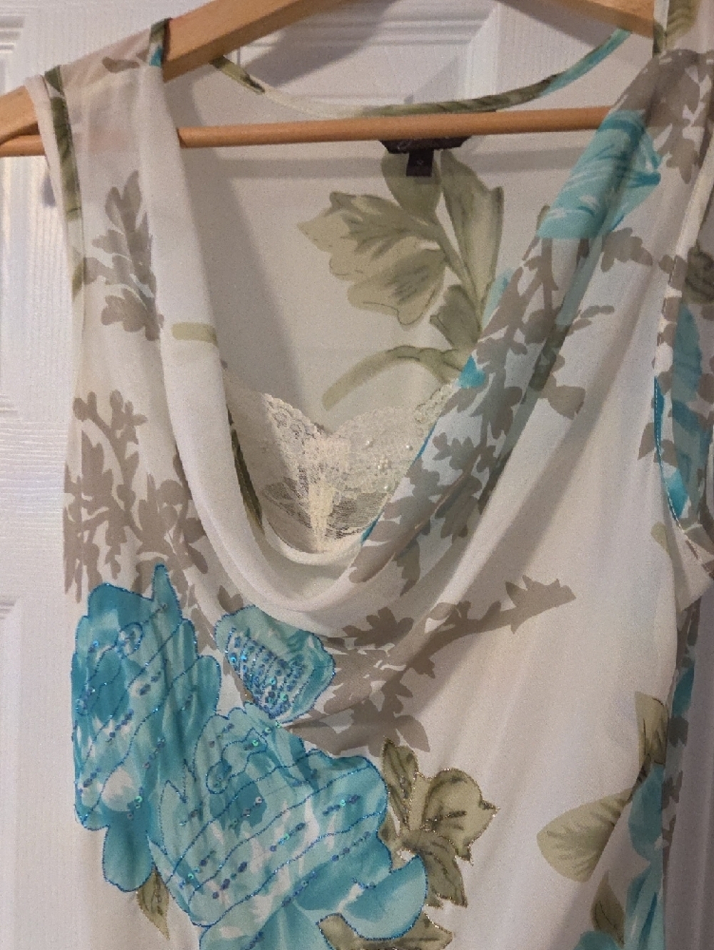 Y2K Gorgeous Beaded Floral dress Jessica Vintage Fits Sz6-8 - Picture 5 of 9